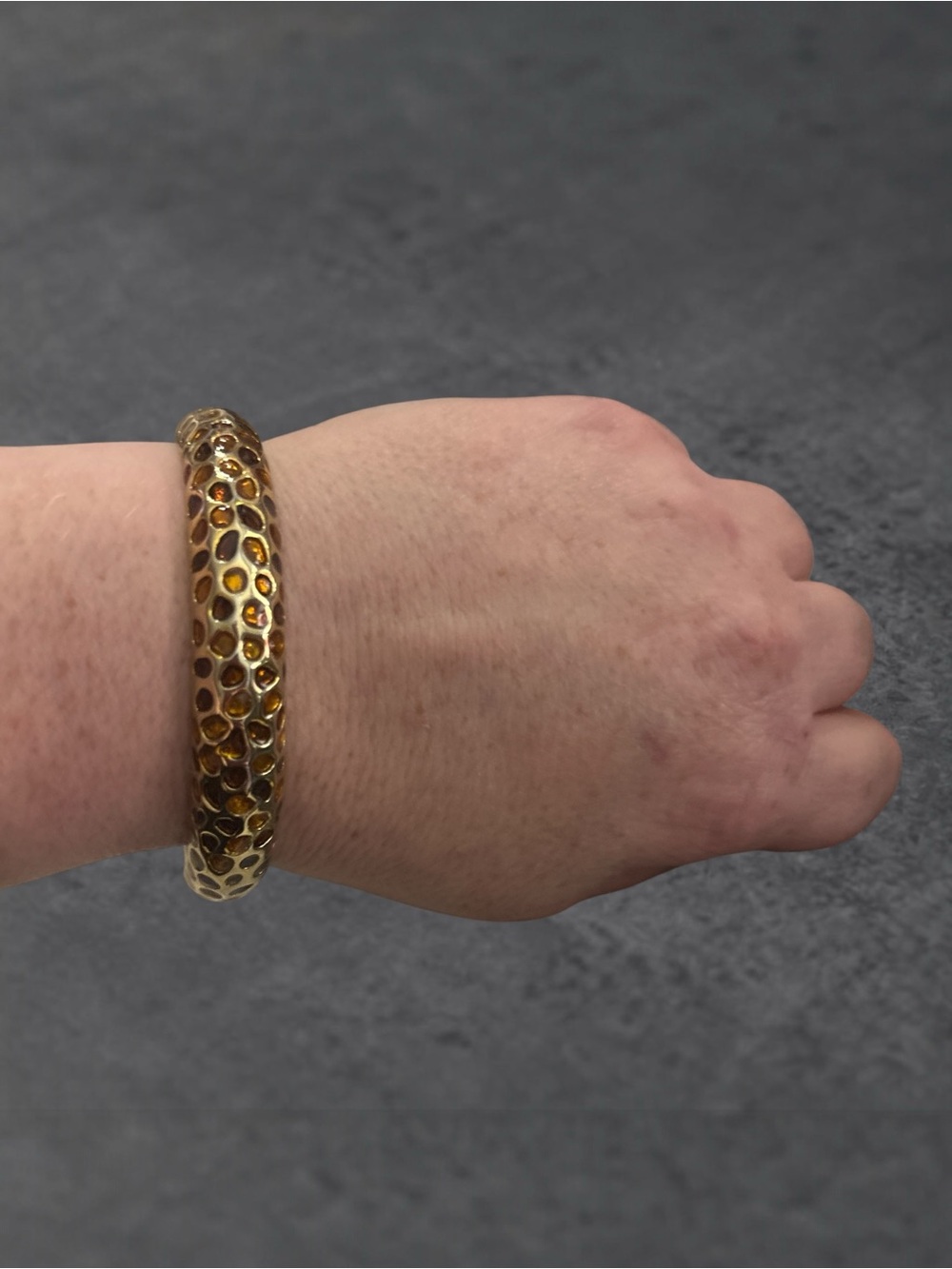 Elegant vintage Gold Bracelet with rhinestones - Picture 2 of 6